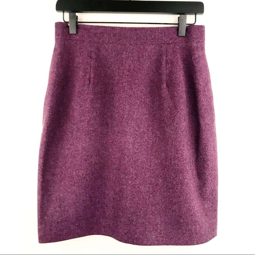 St John | Griffith Gray Lambswool Skirt Purple 8